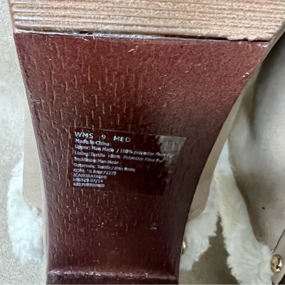 Juicy Couture Anita Fur Lined Wooden Platform Chunky Heel Clogs. Size 8 - Picture 8 of 8